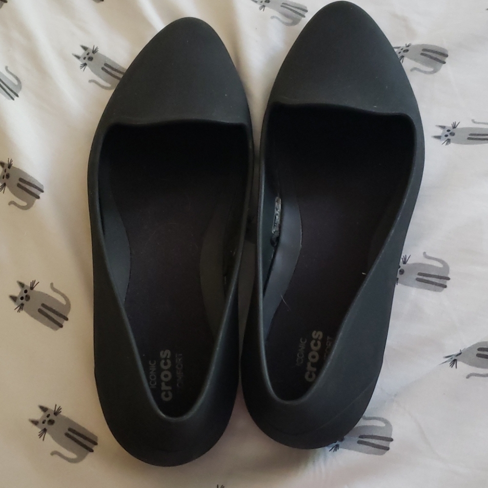 Black Croc Ballet Slippers